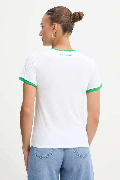 Karl Lagerfeld t-shirt bawełniany IKON damski kolor biały B1W17040 - zdjęcie produktu nr 2