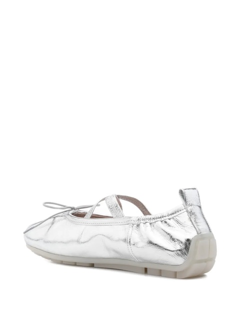 Simone Rocha cross-strap bow ballet flats - Silver - zdjęcie produktu nr 2