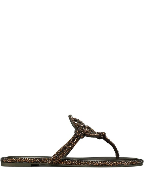 Tory Burch knotted crystal miller sandals - Brown - zdjęcie produktu nr 1