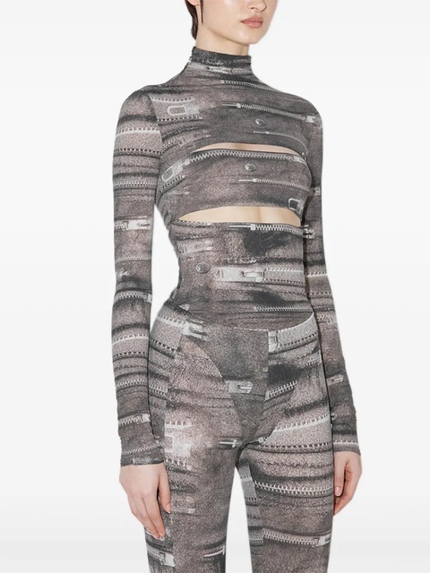 MISBHV zipper-print top - Grey - zdjęcie produktu nr 2