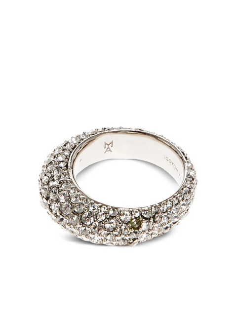 Amina Muaddi Cameron rhinestone-embellished ring - Silver - zdjęcie produktu nr 1