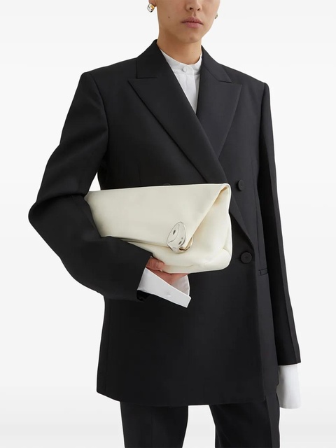 Jil Sander gemstone-embellished zipped clutch bag - White - zdjęcie produktu nr 2