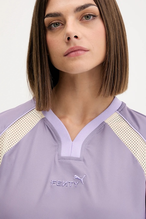 Puma t-shirt PUMA x FENTY damski kolor fioletowy 635638 - zdjęcie produktu nr 2