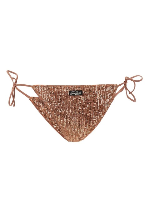 MC2 Saint Barth sequin-embellished tie-side bikini bottom - Brown - zdjęcie produktu nr 1