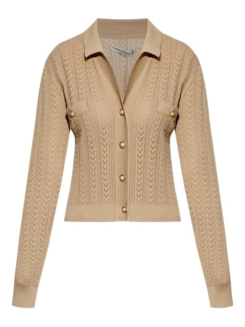 Alessandra Rich cable-knit button cardigan - Neutrals - zdjęcie produktu nr 1