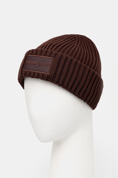 Tommy Jeans czapka bawełniana kolor brązowy AW0AW17909 - zdjęcie produktu nr 2
