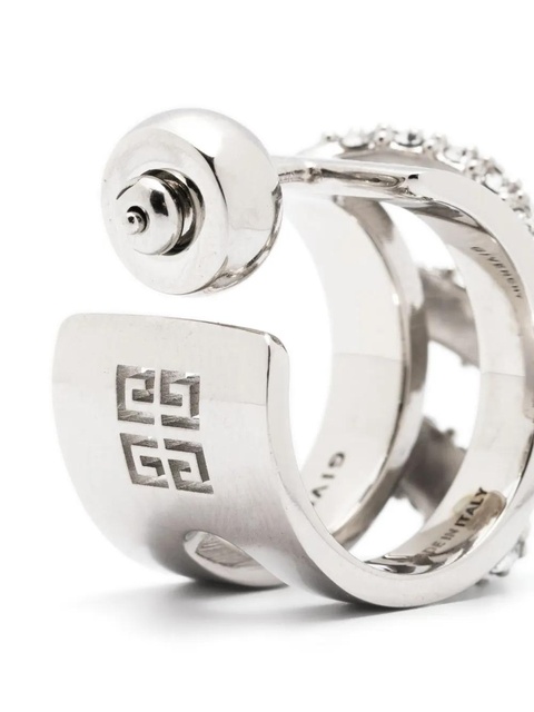 Givenchy Stitch crystal-embellished earrings - Silver - zdjęcie produktu nr 2