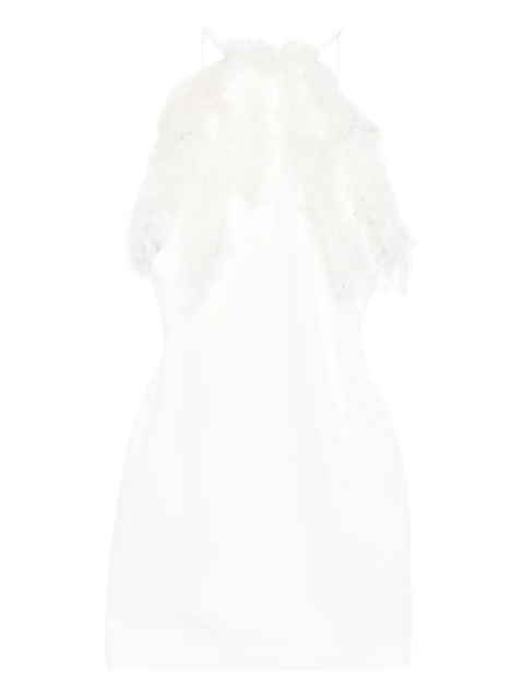 The Attico feather-trim mini dress - White - zdjęcie produktu nr 1