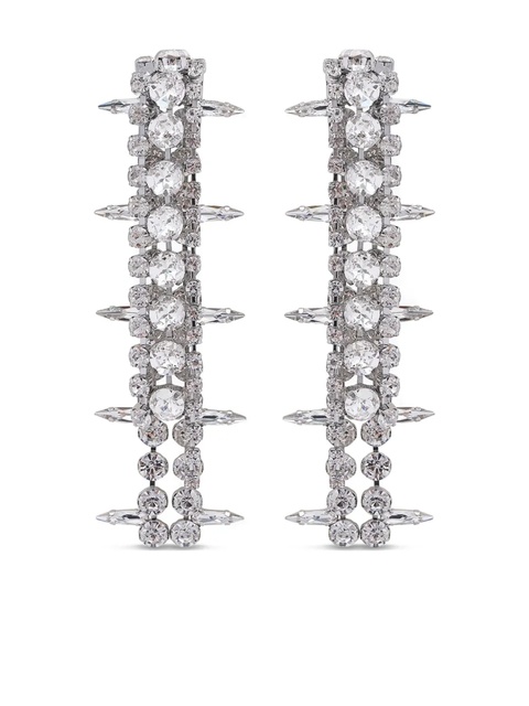 AREA crystal-embellished fringe drop earrings - Silver - zdjęcie produktu nr 1