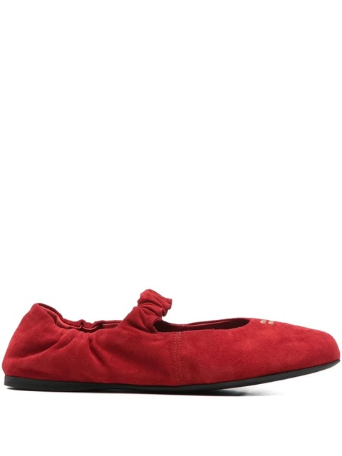 Miu Miu elasticated-strap ballet flats - Red - zdjęcie produktu nr 2