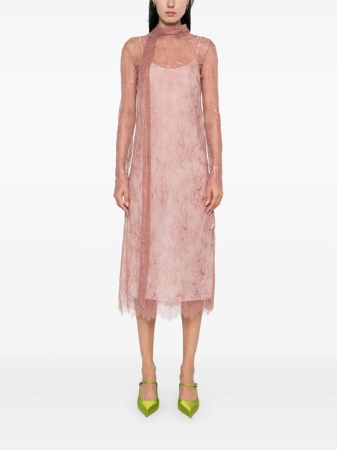 Blumarine chantilly-lace maxi dress - Pink - zdjęcie produktu nr 2