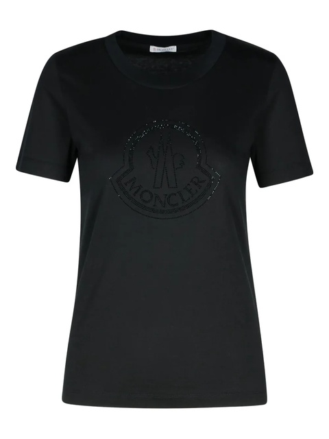 Moncler crystal-logo cotton T-shirt - Black - zdjęcie produktu nr 1
