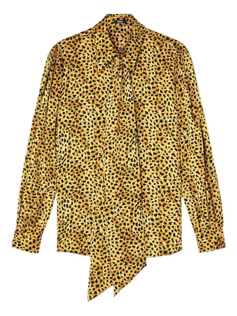 Versace cheetah-print tie-neck blouse - Yellow - zdjęcie produktu nr 1