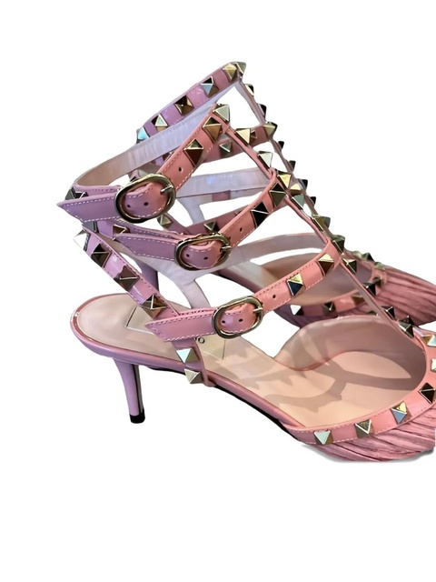 Valentino Garavani 25.5mm Rockstud pleated pumps - Pink - zdjęcie produktu nr 2