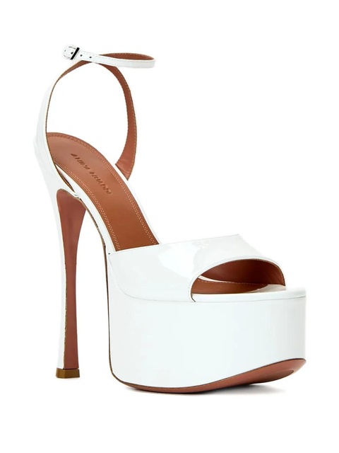 Amina Muaddi 155mm Aya platform sandals - White - zdjęcie produktu nr 1