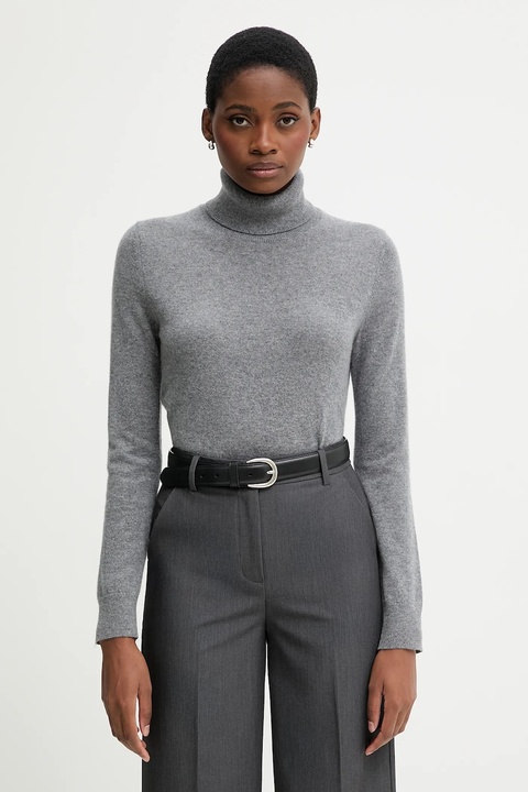 United Colors of Benetton sweter kaszmirowy kolor szary lekki z golfem 1033D202D - zdjęcie produktu nr 1