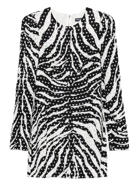 Dolce & Gabbana zebra-print crystal-embellished mini dress - White - zdjęcie produktu nr 1