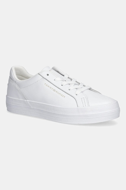 Tommy Hilfiger sneakersy skórzane TH PLATFORM SNEAKER damskie kolor biały FW0FW09164 - zdjęcie produktu nr 1