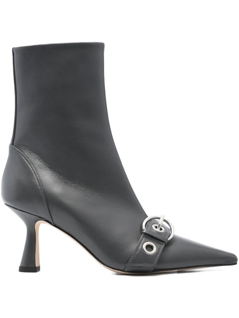 Aeyde 75mm buckle-detail pointed-toe boots - Grey - zdjęcie produktu nr 1