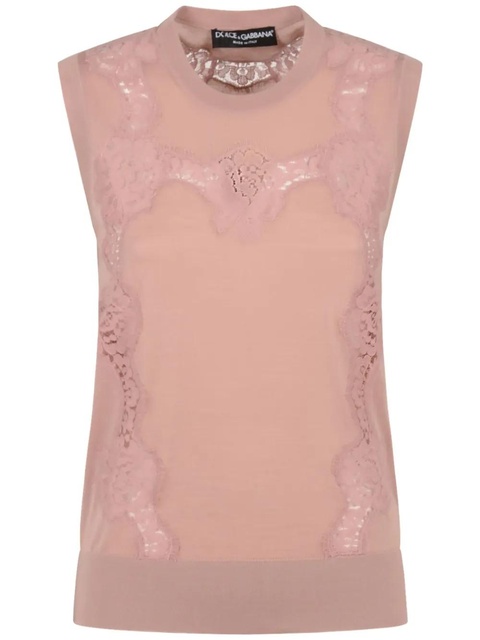 Dolce & Gabbana DNA lace detailing vest - Pink - zdjęcie produktu nr 1