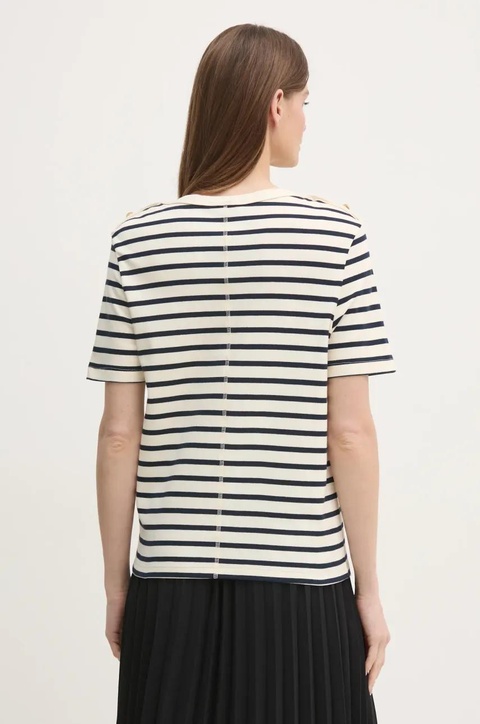 Tommy Hilfiger t-shirt bawełniany damski kolor beżowy WW0WW42907 - zdjęcie produktu nr 2