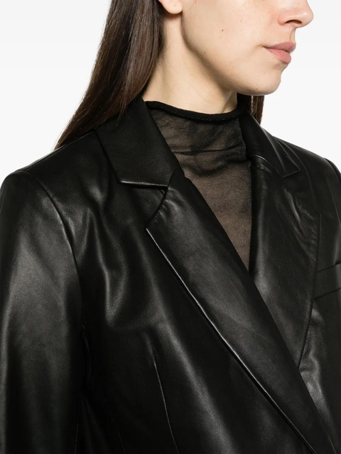 Reformation Veda Dalia leather blazer - Black - zdjęcie produktu nr 2