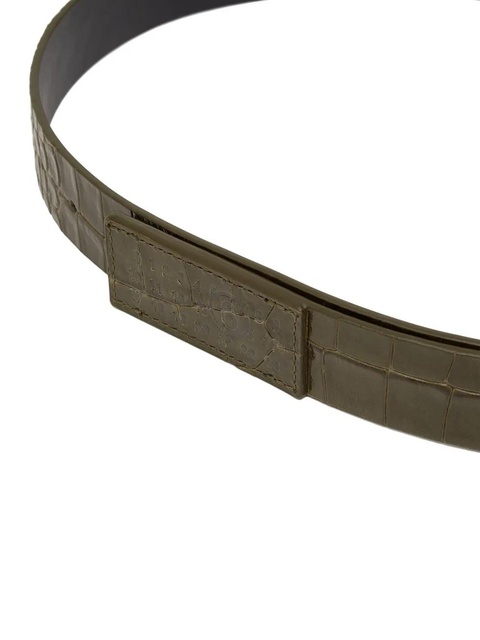 MM6 Maison Margiela crocodile-embossed leather belt - Green - zdjęcie produktu nr 1