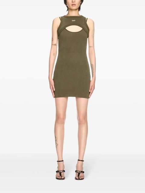 Off-White ribbed cut-out dress - Green - zdjęcie produktu nr 2