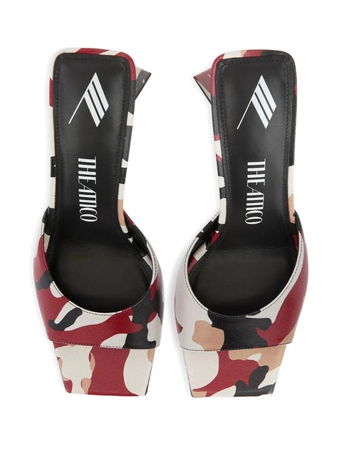 The Attico camouflage-print block-heel mules - White - zdjęcie produktu nr 1