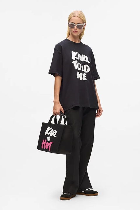 Karl Lagerfeld t-shirt bawełniany Karl Lagerfeld x Paris Hilton damski kolor czarny A4W17101 - zdjęcie produktu nr 2