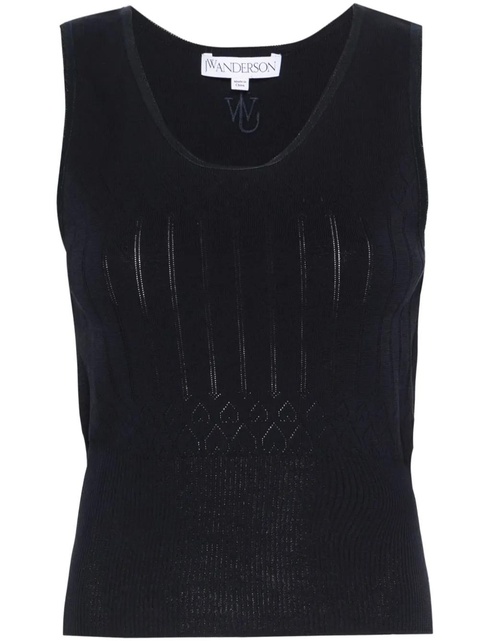 JW Anderson sleeveless pointelle-knit top - Blue - zdjęcie produktu nr 1