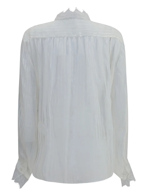 Chloé lace-trimmed pleated shirt - White - zdjęcie produktu nr 1