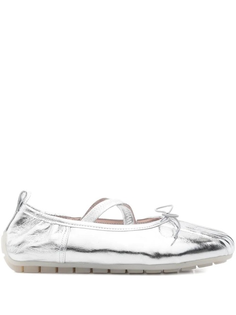 Simone Rocha cross-strap bow ballet flats - Silver - zdjęcie produktu nr 1