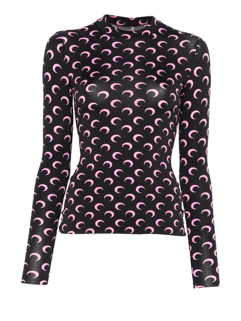 Marine Serre moon print top - Black - zdjęcie produktu nr 1
