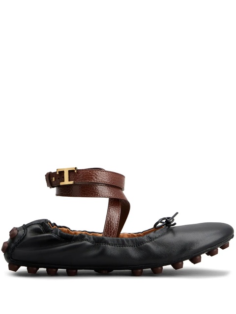 Tod's Gommino leather ballerina shoes - Black - zdjęcie produktu nr 1
