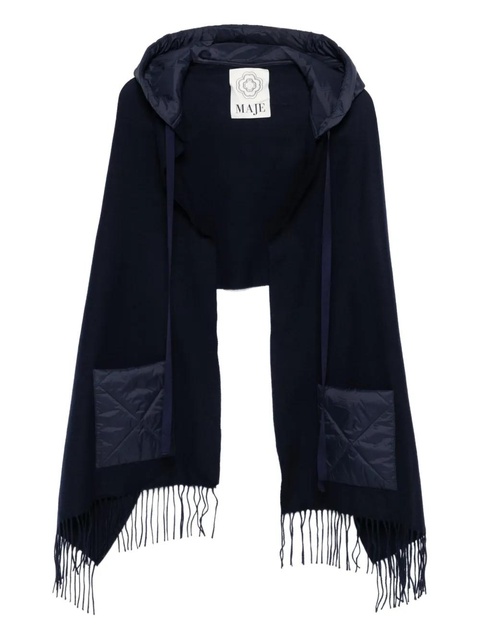 Maje hooded quilted-pocket poncho - Blue - zdjęcie produktu nr 1