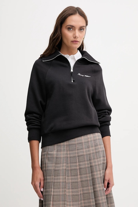 Tommy Hilfiger bluza damska kolor czarny gładka WW0WW46632 - zdjęcie produktu nr 1