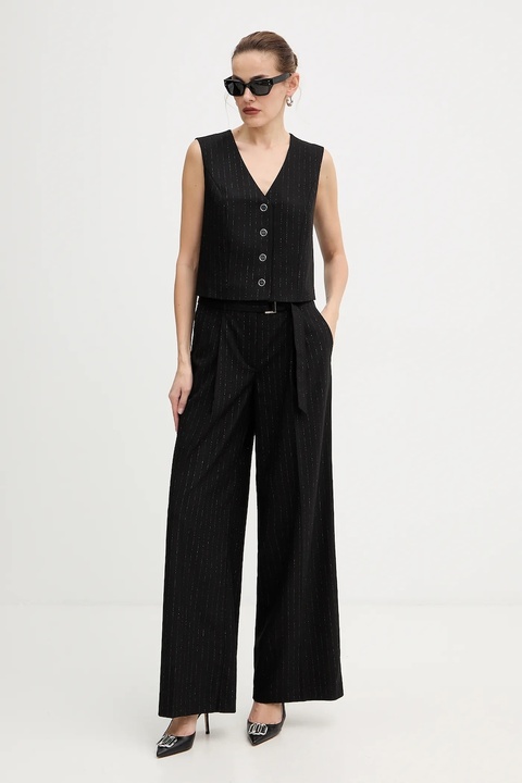 Guess spodnie ZANITA damskie kolor czarny szerokie high waist W5BB13 W2422 - zdjęcie produktu nr 2