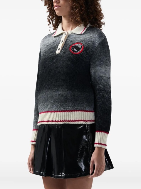 GCDS polo collar embroidered polo top - Grey - zdjęcie produktu nr 2