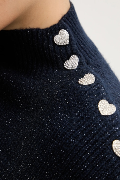 Morgan sweter z domieszką wełny MSTORI damski kolor granatowy z półgolfem MSTORI - zdjęcie produktu nr 1