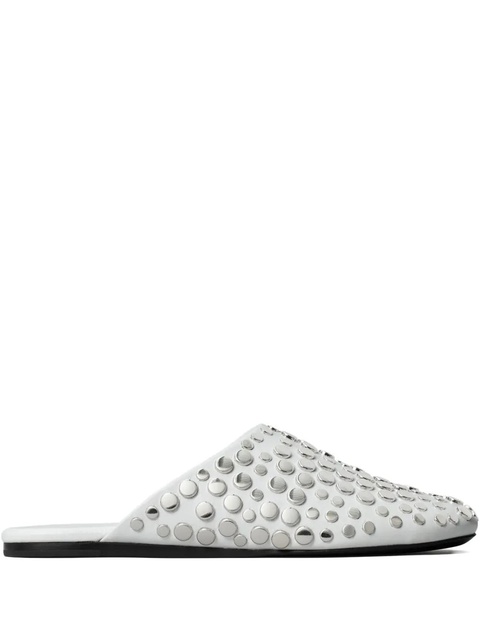 Tory Burch studded leather mules - Silver - zdjęcie produktu nr 1