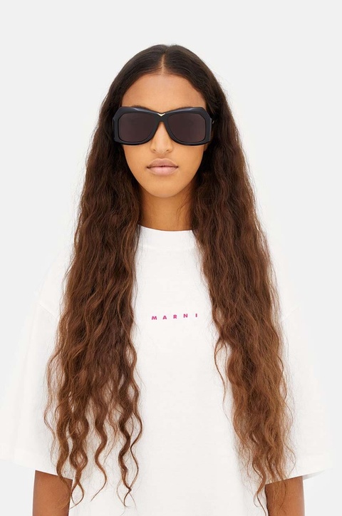 Marni okulary przeciwsłoneczne Tiznit Black damskie kolor czarny EYMRN00056.001.HJB - zdjęcie produktu nr 2