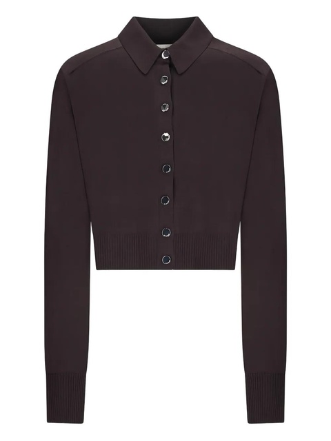 Sportmax button-fastening collared cardigan - Grey - zdjęcie produktu nr 1