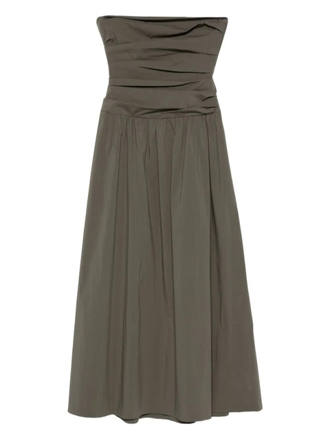 St. Agni gathered-detail strapless midi dress - Green - zdjęcie produktu nr 1