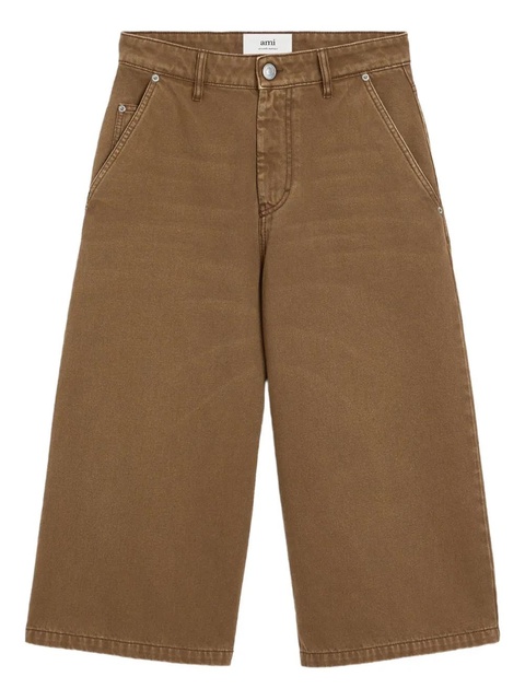 AMI Paris Bermuda cotton shorts - Brown - zdjęcie produktu nr 1