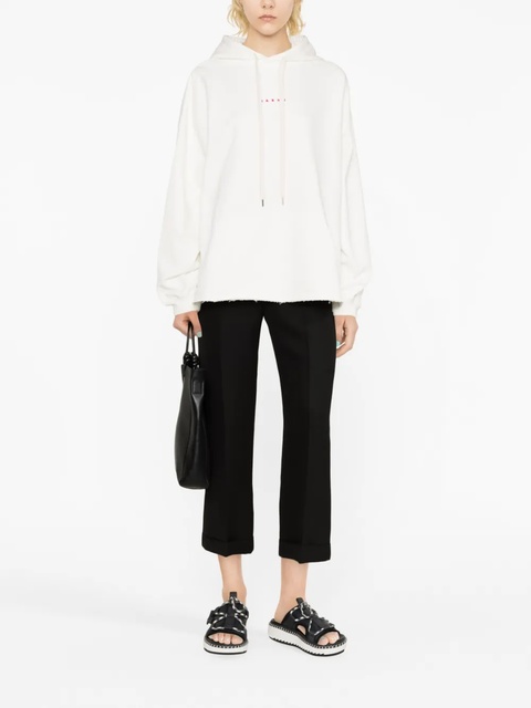 Marni logo-print cotton hoodie - White - zdjęcie produktu nr 1