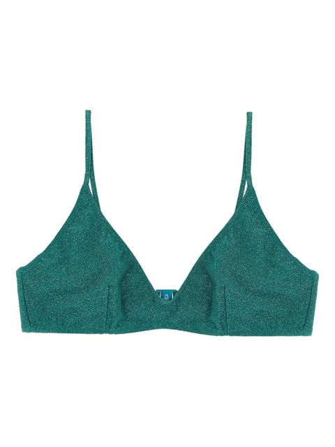 MC2 Saint Barth Paloma lurex triangle bikini top - Green - zdjęcie produktu nr 1