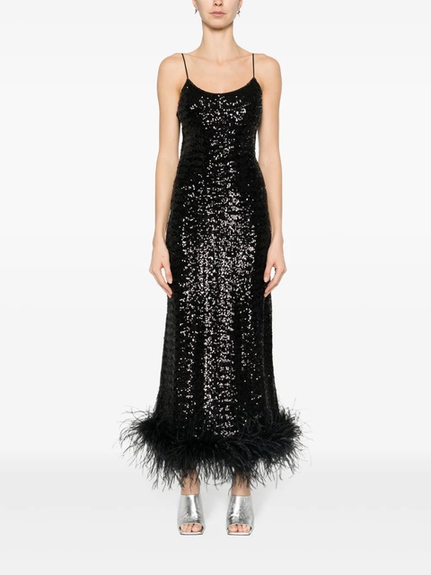 Oséree sequinned plumage maxi dress - Black - zdjęcie produktu nr 2