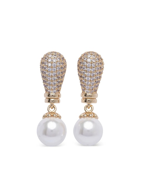 Self-Portrait crystal-embellished earrings - Neutrals - zdjęcie produktu nr 1