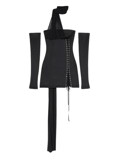 Blumarine off-shoulder mini dress - Black - zdjęcie produktu nr 1